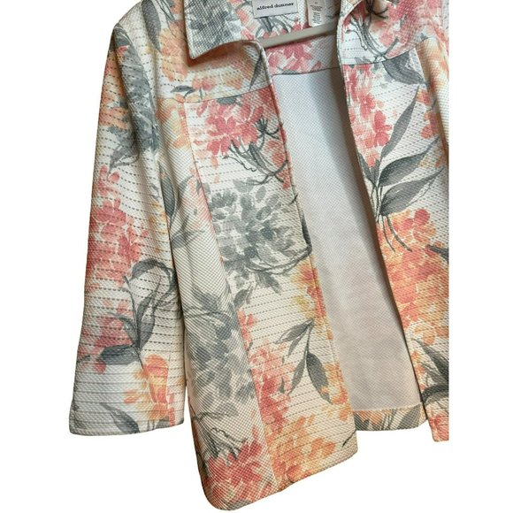 Alfred Dunner Pastel Floral 3/4 Sleeve All Season Business Open Jacket Size 12 - Picture 4 of 6